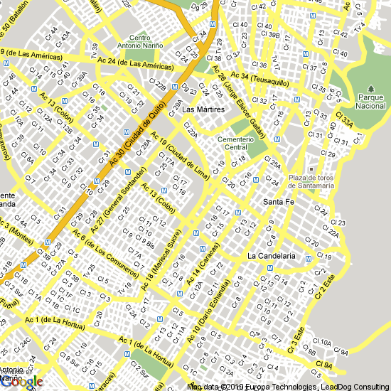 bogota city center map